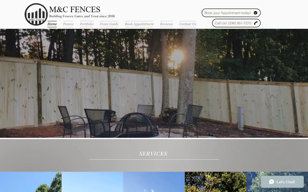 Página de inicio de M&C Fences